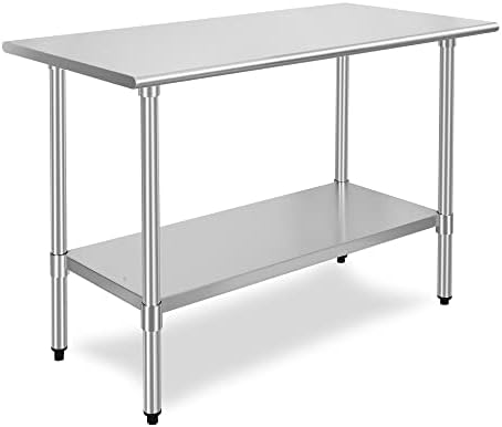  Galvanized Under Shelf For 24" X 36" Worktable, Adjustable Lower Shelf For Commercial Worktable For Restaurant, Home And Hotel