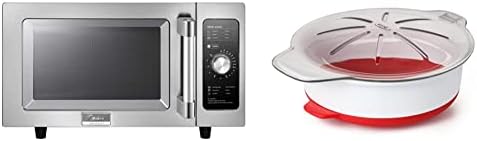  1025F0A Stainless Steel Countertop Commercial Microwave Oven, 1000W & OXO Good Grips Microwave Egg Cooker,White