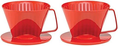  Pour-Over Reusable Coffee Brewing Cone With Gold-Toned Mesh Permanent Coffee Filter, Number 4-Size, Black