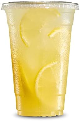  16 Oz 50 Sets Plastic Cups With Lids BPA Free Clear Plastic Cups Disposable Coffee Cups Clear Cups For Water Soda Juice Drinking Cups & Lids For Office, Shop & Restaurant