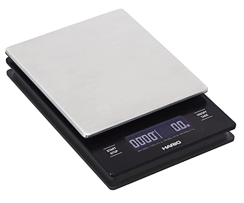 Hario V60 Drip Coffee Scale And Timer Pour-Over Scale Black (New Model)