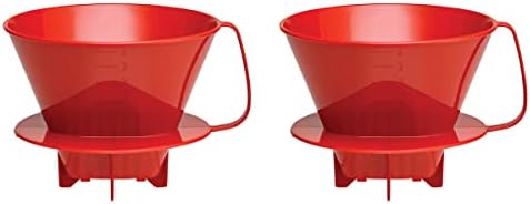  Pour-Over Reusable Coffee Brewing Cone With Gold-Toned Mesh Permanent Coffee Filter, Number 4-Size, Black