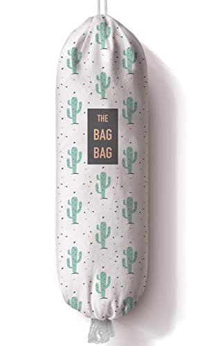  Cactus Plastic Bag Holder And Dispenser, Grocery Shopping Bags Carrier, Garbage Bag Organizer For Kitchen,Cactus Home Kitchen Décor, Gifts For The Holiday/Housewarming/Family/Friends,23x9 Inch