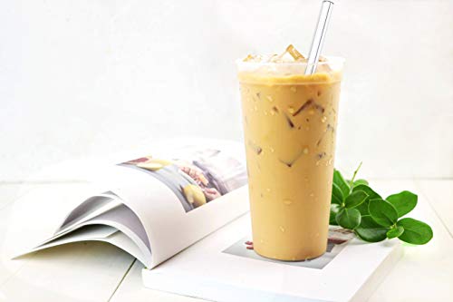  6 Pieces 8.5 Inches X 10 Mm Glass Straws, Perfect For Cold/Hot Beverages Such As Smoothies, Milkshakes, Teas And Juices