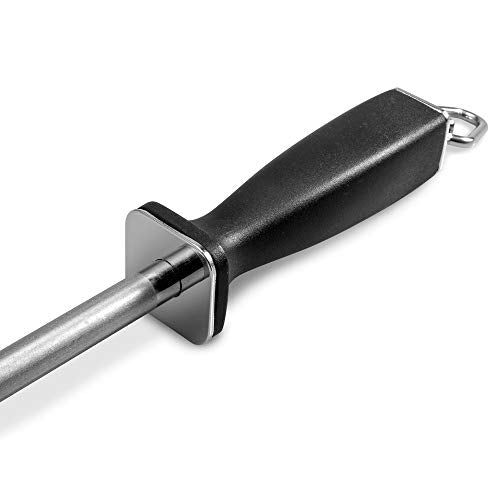  Uperior Knife Sharpening Rod, 12 Inch Professional Diamond Brushed Sharpening Steel