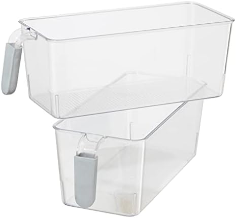  Storage Bin With Handles - Deep (9.75" X 9" X 6") - Ideal For Kitchen Organization, Pantry Storage, Fridge Organizing, Clear