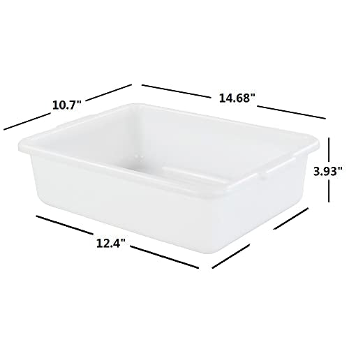  Yubine 4 Pack Small Commercial Bus Tubs, 8 L Utility Bus Tote Box, F