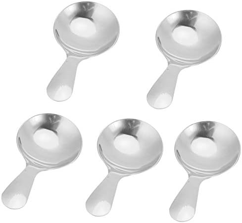  5pcs Mini Scoop For Canisters, Gold Mini Spoon Candy Scoops Stainless Steel Short Handle Spoon Salt Spoons Condiments Spoon Dessert Spoon
