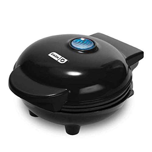 Dash Ash DEWM8100BK Express 8” Waffle Maker Machine, 8 Inch, Black & DMS001BK Mini Round, Electric Griddle Machine For Individual Pancakes, Cookies, Eggs & Other With Indicator Light, Black