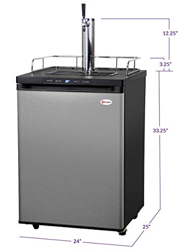 Kegco K309SS-1P Digital Keg Beer Cooler - Premium Single Faucet D System Kit - Stainless Steel Door