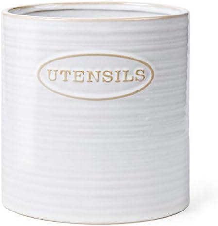  YHOSSEUN Kitchen Utensil Crock For Farmhouse Decor Utensil Holder For Countertop Organizer Extra-Large Utensil Caddy Porcelain, Oval, Green