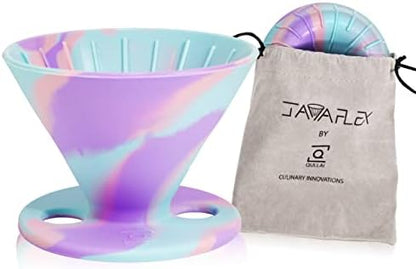  The Original JavaFlex Premium Foldable Silicone Pour Over Coffee Maker And Storage Pouch. Uses #2 V60 Cone Coffee Filters