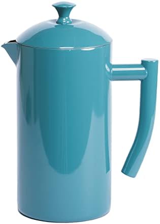  Double-Walled Stainless Steel French Press Coffee Maker, Dilly Bean Green, 34 Fl Oz.
