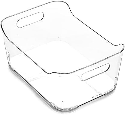  | Plastic Storage Bins, Large | The SOHO Collection | Multi-Use Organizer Bins | Built-in Handles | BPA-Free | Pantry Organization | Home Organization | Fridge Organizer | Freezer Organizer
