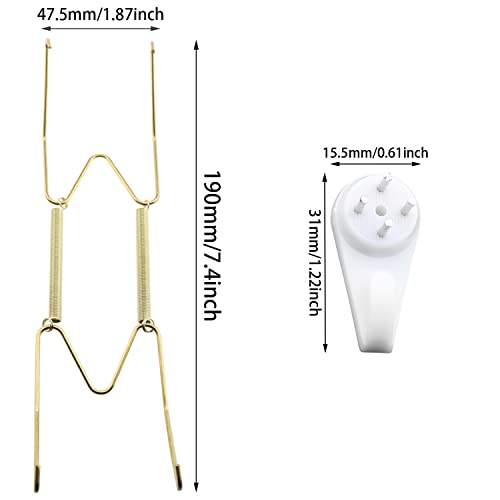  Plate Hanger 6PCS 8 Inch Wall Plate Hangers And 6PCS Wall Hooks For 7.5 To 8.5 Inch Decorative Plates, Antique China, Antique Plates And Arts, Golden
