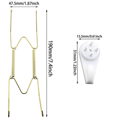  Plate Hanger 6PCS 8 Inch Wall Plate Hangers And 6PCS Wall Hooks For 7.5 To 8.5 Inch Decorative Plates, Antique China, Antique Plates And Arts, Golden