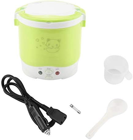  12V Car Rice Cooker, Portable Mini Rice Cooker 2 Cup Uncooked, 1L Small Electric Rice Cooker And Steamer, Travel Rice Cooker For 2 People, Perfect For RV, Truck, Camp Trip, White(White)