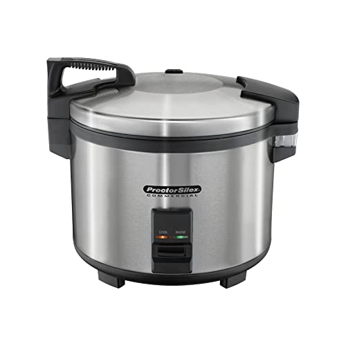  Proctor Silex Commercial 37560R Rice Cooker/Warmer, 60 Cups Cooked Rice, Non-Stick Pot, Hinged Lid, Stainless Steel Housing, 1 Year Warranty