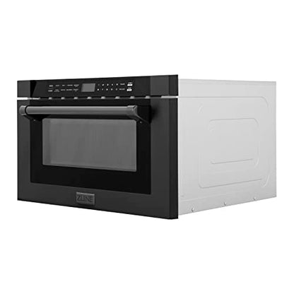  INE 24" 1.2 Cu. Ft. Built-in Microwave Drawer With A Traditional Handle In Black Stainless Steel