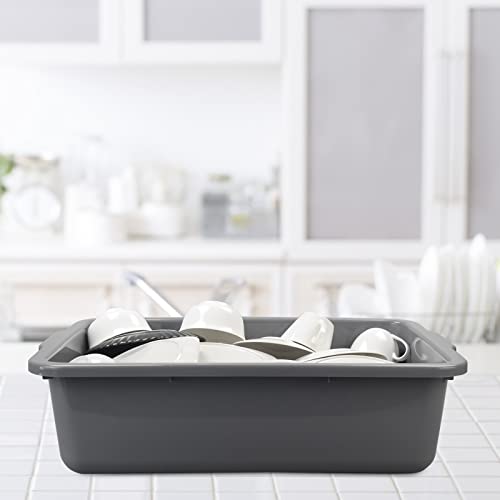  34 L Grey Plastic Bus Box, Commercial Bus Tubs, 4 Packs