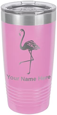  20oz Vacuum Insulated Tumbler Mug, Flamingo, Personalized Engraving Included (Coral)