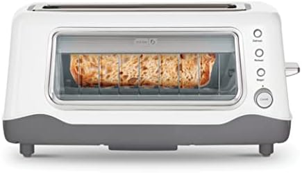 Dash Clear View Toaster: Extra Wide Slot Toaster With See Through Window - Defrost, Reheat + Auto Shut Off Feature For Bagels, Specialty Breads & Other Baked Goods - Black