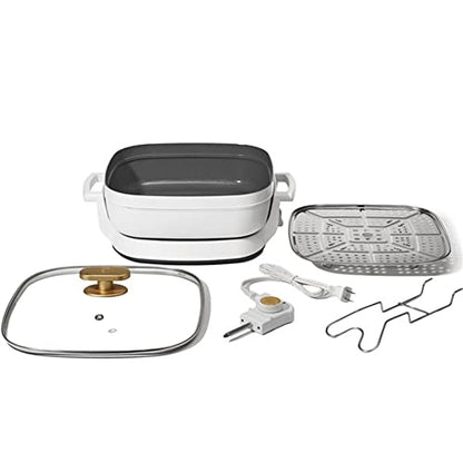 GENERIC 5-in-1 Electric Expandable Skillet, White Icing, Up To 7 QT