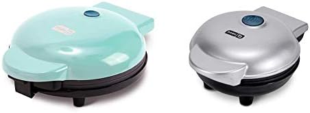 Dash Ash DEWM8100BK Express 8” Waffle Maker Machine, 8 Inch, Black & DMS001BK Mini Round, Electric Griddle Machine For Individual Pancakes, Cookies, Eggs & Other With Indicator Light, Black