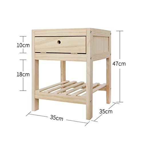  SOOVI Table Bedside Table Log Bedside Small Cabinet Simple Modern Bedside Table Bedroom Bedside Storage Locker