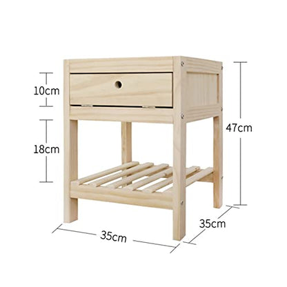  SOOVI Table Bedside Table Log Bedside Small Cabinet Simple Modern Bedside Table Bedroom Bedside Storage Locker