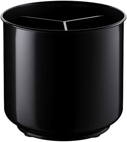  Rotating Plastic Extra Large Utensil Holder Crock With Weighted Base, Removable Divider, And Gripped Insert - Dishwasher Safe Kitchen Utensil Holder For Kitchen Counter: Cooking Black Utensil Caddy