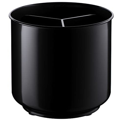  Rotating Plastic Extra Large Utensil Holder Crock With Weighted Base, Removable Divider, And Gripped Insert - Dishwasher Safe Kitchen Utensil Holder For Kitchen Counter: Cooking Black Utensil Caddy