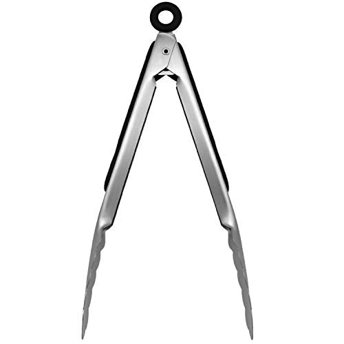  Et Of 9-inch And 12-inch Stainless Steel Kitchen Tongs With Locking, Metal Cooking Tongs With Non-Slip Grip,Perfect For Grilling, Barbecue (BBQ) And More (9" & 12")