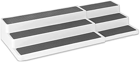  CiWiVOKi 3 Tier Expandable Spice Rack Organizer, Non Skid Spice Storage Shelf Kitchen Organizer For Kitchen Cabinet, Cupboard, Pantry, 2 Packs