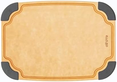  Essential Series Cutting Board For Kitchen- Natural Wood Fiber Composite, Dishwasher Safe, Eco-Friendly, Juice Grooves, Non-slip Feet, Non-Porous, Reversible, BPA Free, Large- 14" X 10")