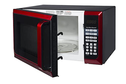 0.9 Cu. Ft. Countertop Microwave Oven, 900 Watts, Red Stainless Steel