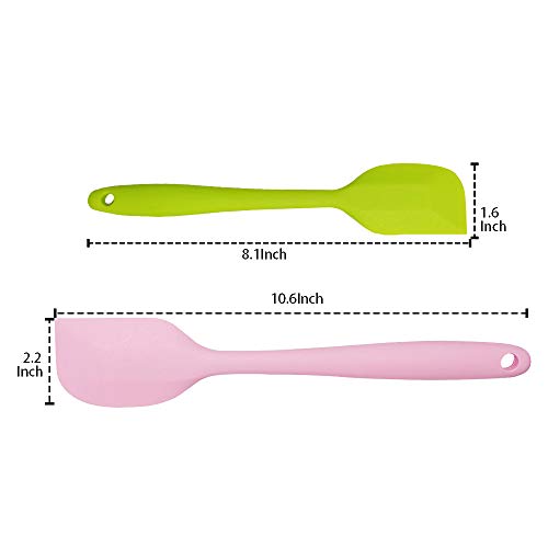  Silicone Spatulas Set Of 4 - Heat Resistant Non-Stick Flexible Rubber With Solid Stainless Steel Core Kitchen Essential Gadget Premium Scraper Spoon Set - Seamless, Dishwasher Safe, 2 Size