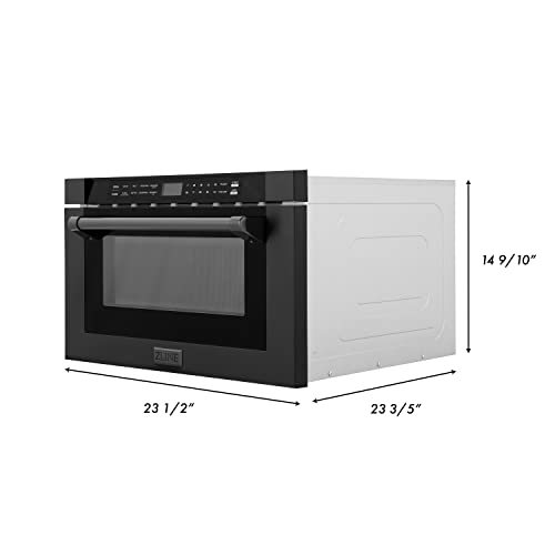  INE 24" 1.2 Cu. Ft. Built-in Microwave Drawer With A Traditional Handle In Black Stainless Steel