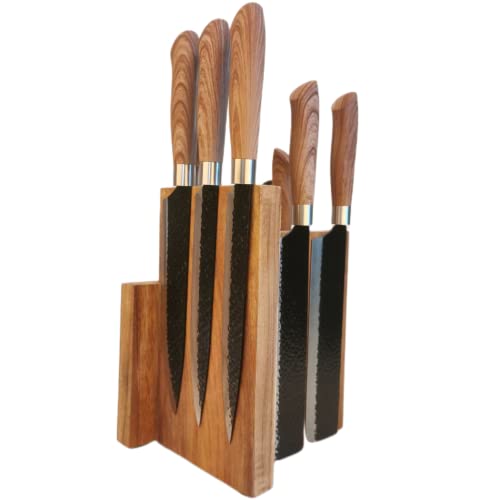  Knife Block With Strong Magnets,Magnetic Knife Holder Without Knives,Display Stand And Storage Rack