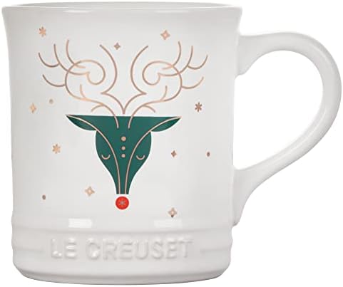 Le Creuset Stoneware Noel Collection: Santa Mug, 14 Oz, White W/Applique