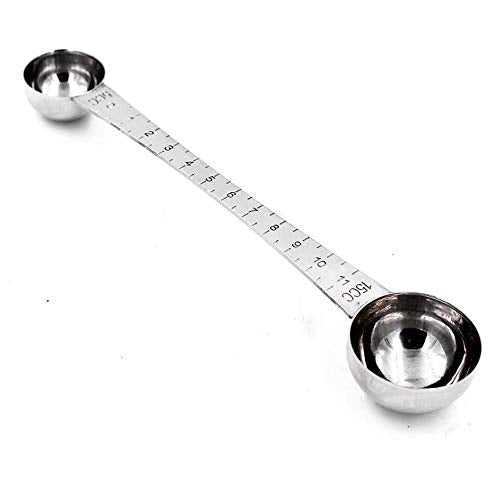  Coffee Scoop 5ml & 15ml Long Handle Stainless Steel Teaspoon & Tablespoon 1pc (1Tsp & 1Tbsp) With Tick Mark For Coffee Or Baking