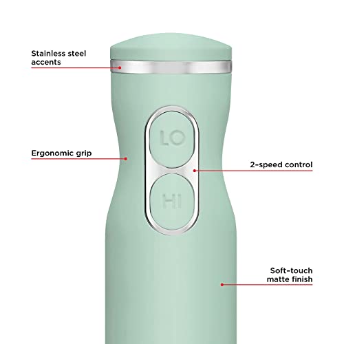  Immersion Stick Hand Blender With Stainless Steel Blades, Powerful Electric Ice Crushing 2-Speed Control Handheld Food Mixer, Purees, Smoothies, Shakes, Sauces & Soups, Sage