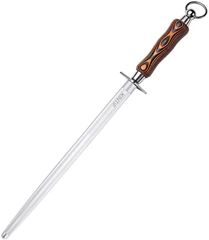  Sharpening Steel 10 Inch Professional Knife Sharpener Honing Rod, Fine Lines, High Hardness, Flat Knife Honing Steel