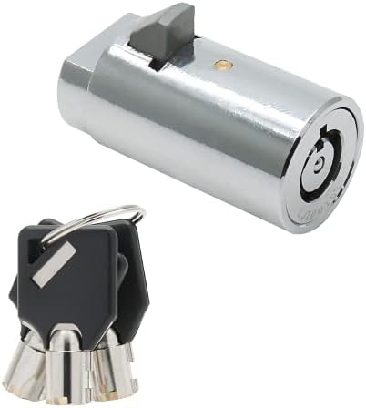  Universal Vending Machine Lock And Key, Soda Machine Lock With Tubular Keyway, Snack Machine Lock Candy Machine Lock Replacement For Coke Machine, Gumball Machine (Keyed Alike)