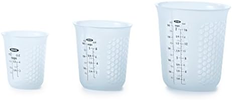 OXO Good Grips 3 Piece Squeeze & Pour Silicone Measuring Cup Set, Blue