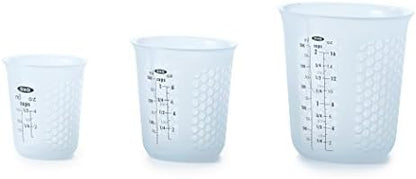 OXO Good Grips 3 Piece Squeeze & Pour Silicone Measuring Cup Set, Blue