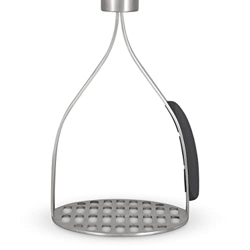  Ulinare Naturals C70008 Masher | Sustainable Bamboo/Stainless Steel | (L)270mm X (W)105mm | Manual Hand Held Mashing Tool/Kitchen Utensil | Metal Masher/Includes Pan Scraper | Not Dishwasher Safe