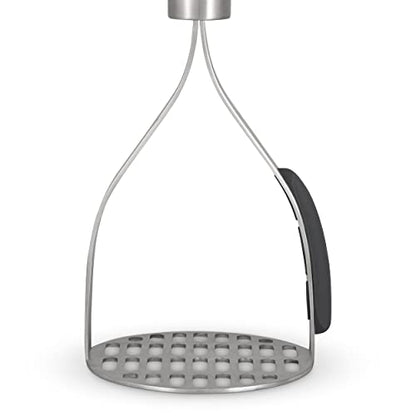  Ulinare Naturals C70008 Masher | Sustainable Bamboo/Stainless Steel | (L)270mm X (W)105mm | Manual Hand Held Mashing Tool/Kitchen Utensil | Metal Masher/Includes Pan Scraper | Not Dishwasher Safe