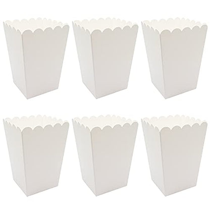  24 Pack White Popcorn Boxes For Party (2.2 X 4.2 X 3 In)