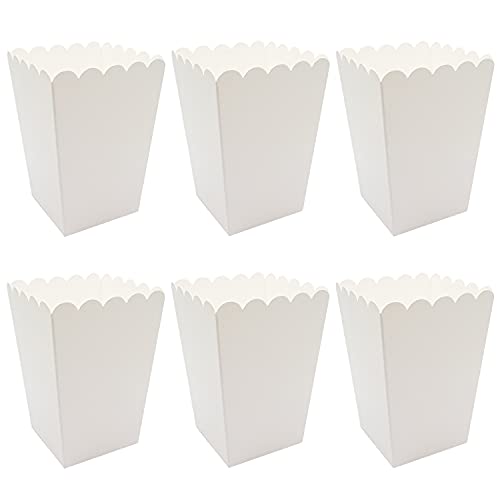  24 Pack White Popcorn Boxes For Party (2.2 X 4.2 X 3 In)